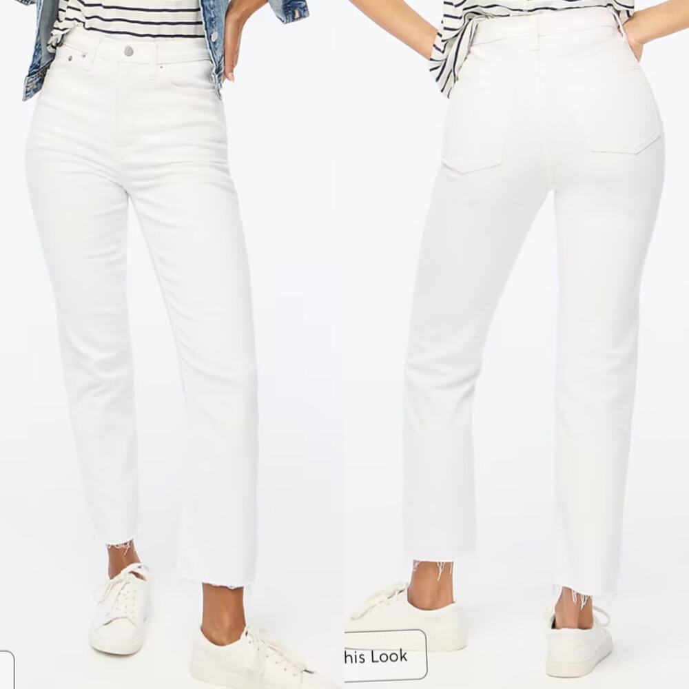 NWT J. Crew Factory‎ Petite white stovepipe straight jean signature stretch 31P